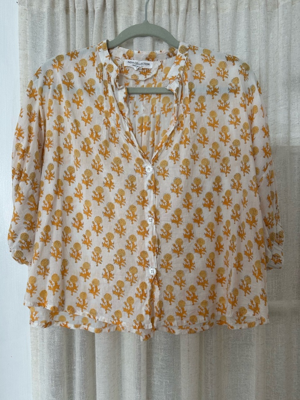 Emerson Fry White Blouse with Marigold Floral Print